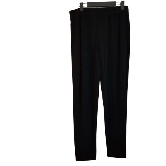 Chico's Travelers Slinky Knit Pant Women's Size 8-10 Black Acetate Solid Pull On - Picture 1 of 10